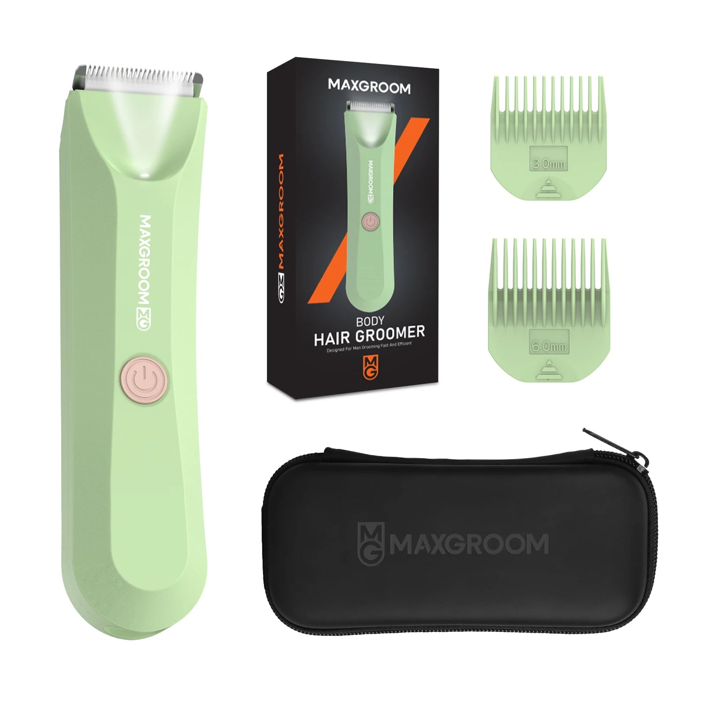 MAXGROOM Body Hair Trimmer Shaver for Men Ball Trimmer for Groin Pubic Replaceable Ceramic Blade Electric Razor Waterproof